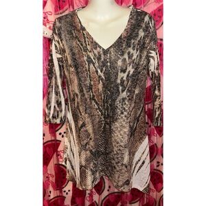 🤎 Y2K Asymmetrical Animal Print Top